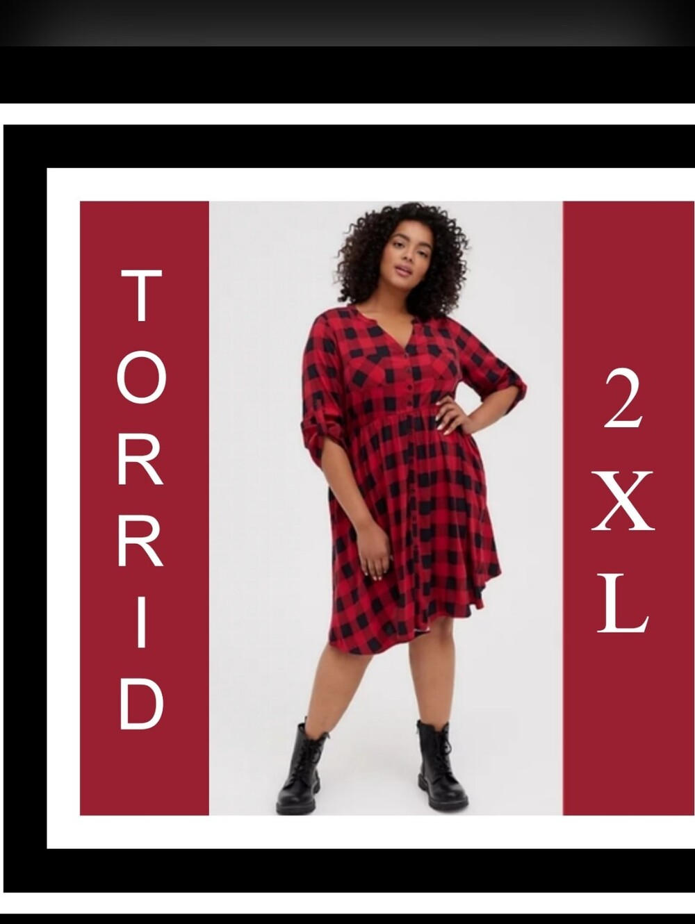 Torrid Plaid T Shirt Dress 2XL Excellent Condition